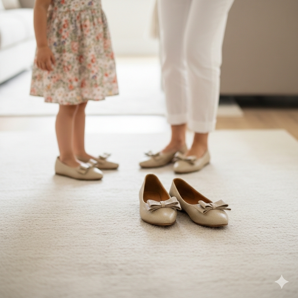 Two Pretty Leather Gold Ballet Flats Pointed Toe